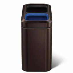 simplehuman 20L Slim Open Top Recycling Trash Can, Dark Bronze Stainless Steel thumbnail 5