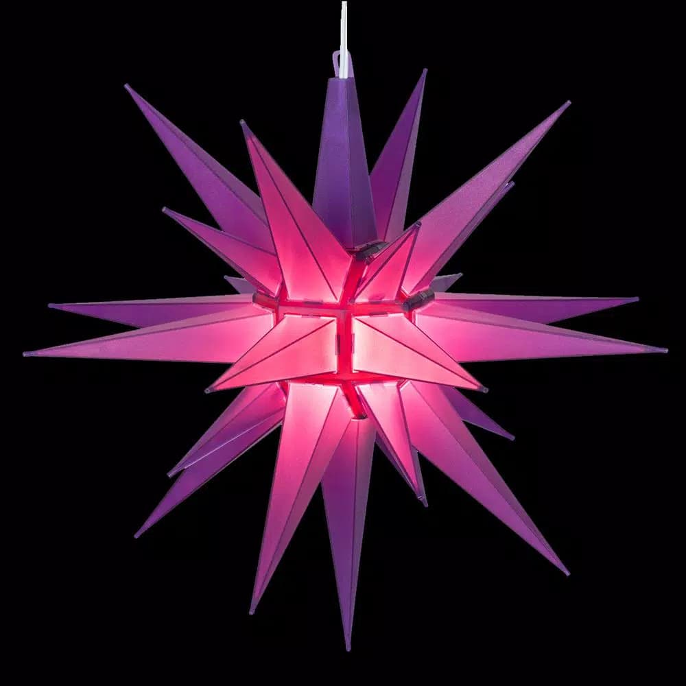 Kringle Traditions 14 in. Illuminated LED Purple Moravian Star Holiday Decoration