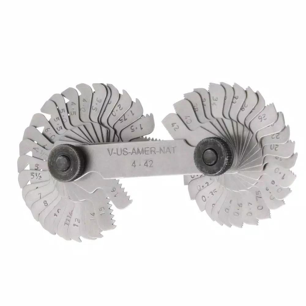 Grand Rapids Industrial Products Grip Thread Pitch Gauge - Dual Metric and SAE Stainless Steel Thread Counter