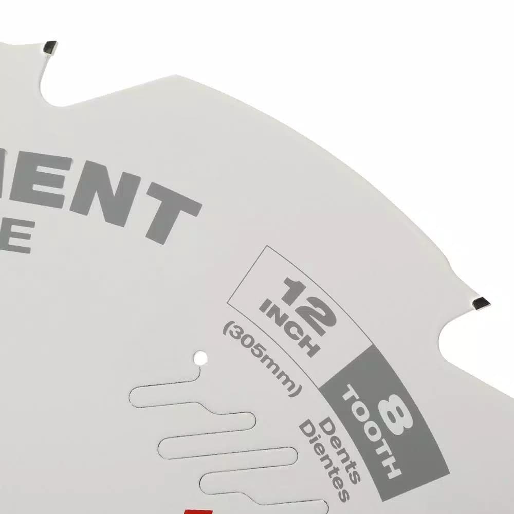 Milwaukee 12 in. 8-Tooth Polycrystalline Diamond (PCD) Tipped Fiber Cement Circular Saw Blade