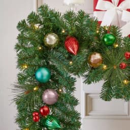 Home Accents Holiday 9 ft. Fantasleigh Pre-Lit LED Artificial Christmas Garland with Ornaments thumbnail 5
