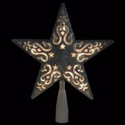 Northlight 8.5 in. Silver Glitter Star Christmas Tree Topper with Clear Lights thumbnail 2