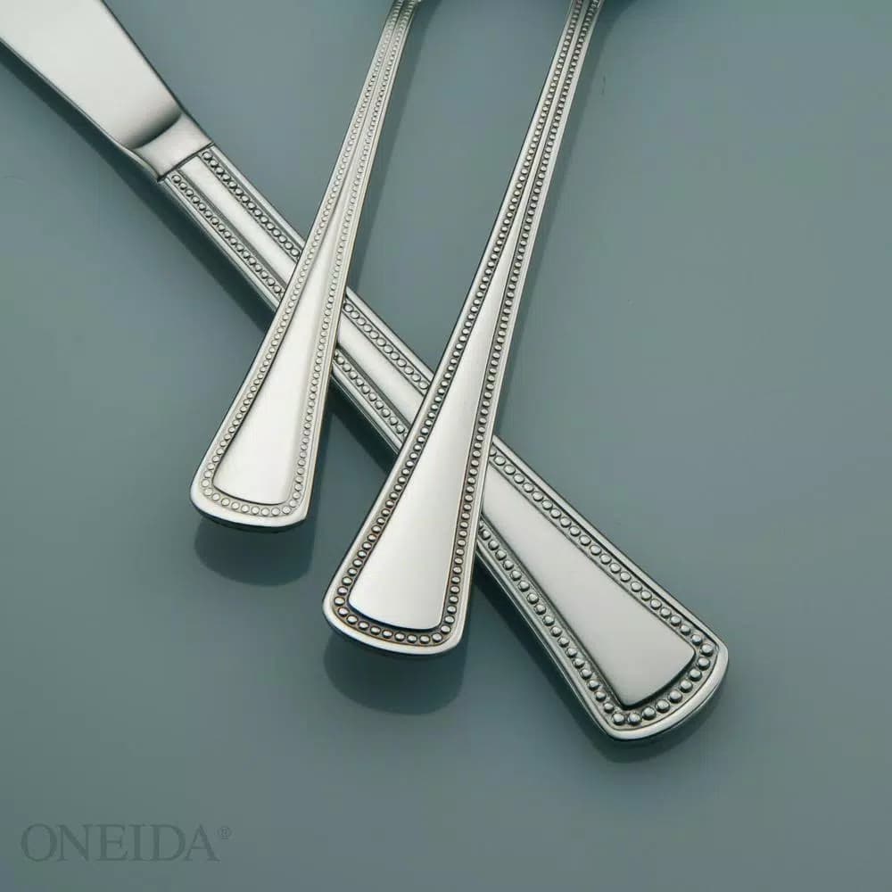 Oneida Needlepoint 18/8 Stainless Steel Tablespoons/Serving Spoons, Set of 12