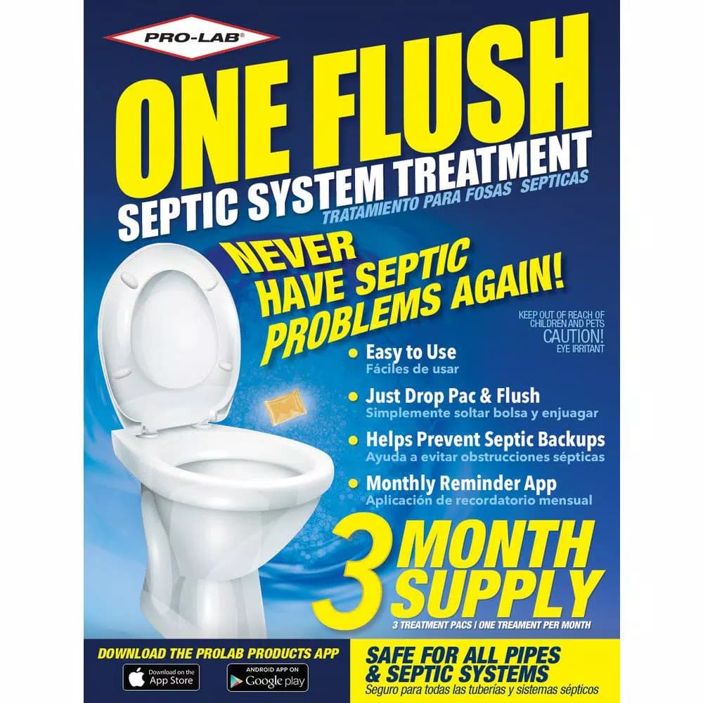 PRO-LAB One Flush Septic Treatment 3 Month Supply - High Strength Bacteria Formula