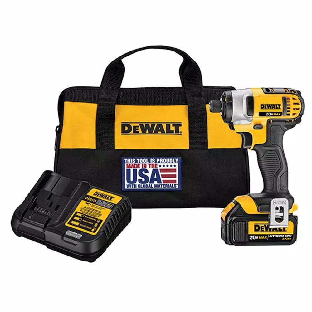 DEWALT 20V MAX Cordless 1/4 in. Impact Driver Kit with 3.0Ah Battery and Charger