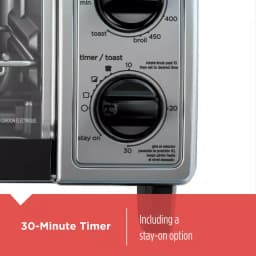 BLACK+DECKER 4-Slice Black Stainless Steel Toaster Oven with EvenToast Technology thumbnail 5