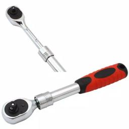 Stark 1/4 in. 72-Tooth Telescopic Extendable Ratchet with Soft Grip Handle, Chrome Vanadium Steel thumbnail 2