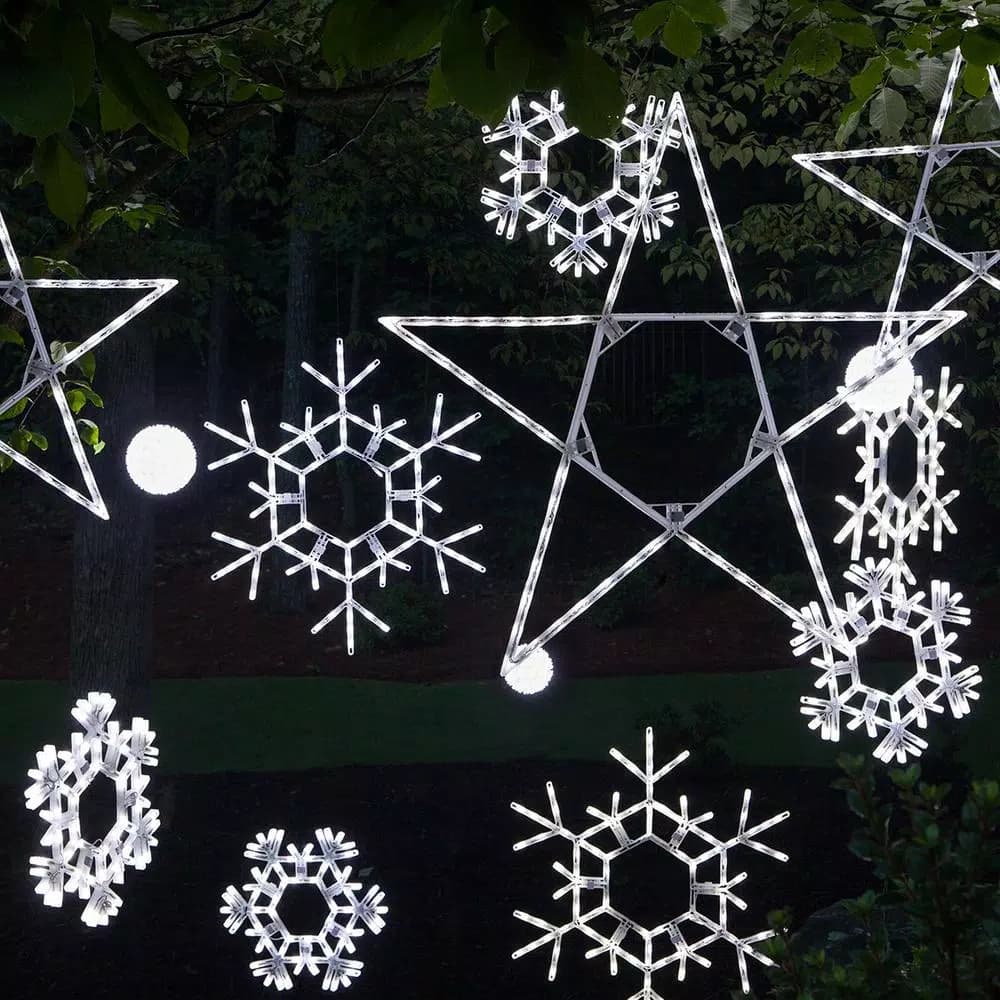 Kringle Traditions 20 in. 70-Light Cool White Twinkle LED Folding Snowflake Decoration