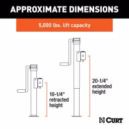 CURT Pipe-Mount Swivel Trailer Jack with Side Handle, 5,000 lbs. Capacity, 10 in. Travel thumbnail 6