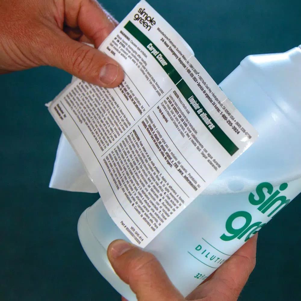 Simple Green Carpet Cleaner Secondary Labels, Bilingual, 10-Pack