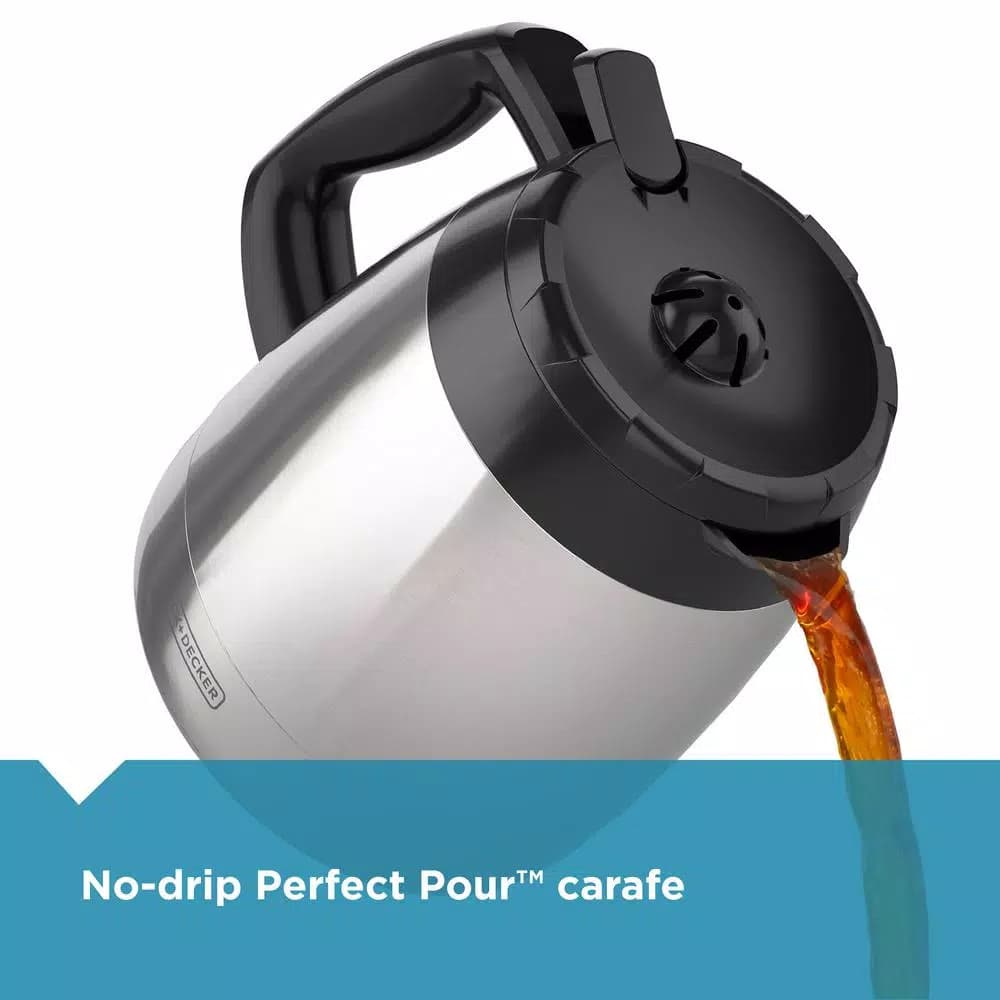 BLACK+DECKER 12-Cup Programmable Drip Coffee Maker with Stainless Steel Thermal Carafe