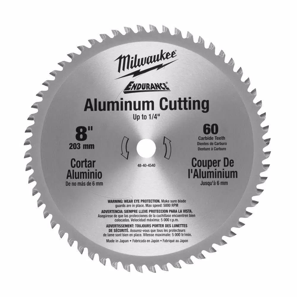 Milwaukee 8 in. x 60T Carbide Teeth Aluminum & Non-Ferrous Metal Circular Saw Blade