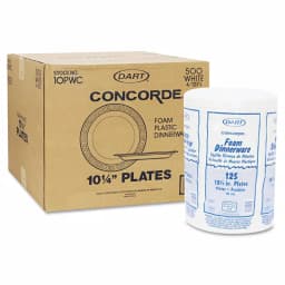 DART Concorde 10.25 in. White Foam Plates, Non-Laminated, 500 Count Case thumbnail 3