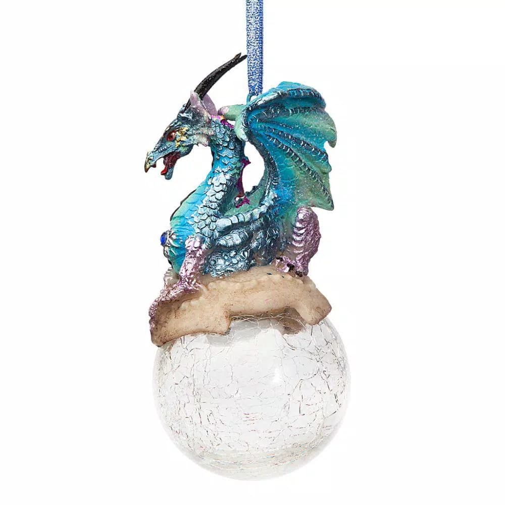 Design Toscano Frost the Gothic Dragon Holiday Ornament Set, 3-Piece