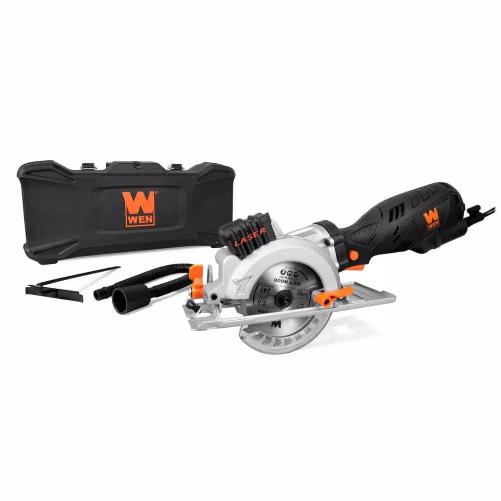WEN 5 Amp 4-1/2 in. Compact Circular Saw with Laser Guide and Carrying Case