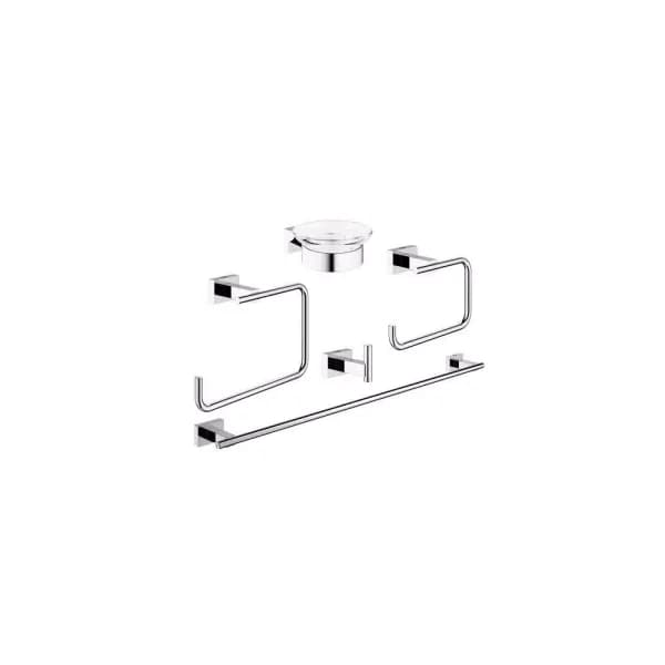 GROHE Essentials Cube Master 5-Piece Bath Hardware Set in StarLight Chrome