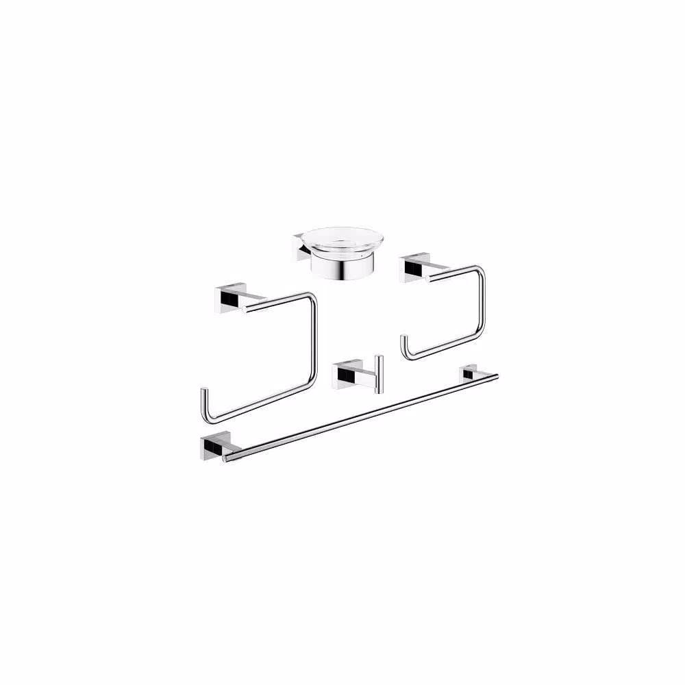 GROHE Essentials Cube Master 5-Piece Bath Hardware Set in StarLight Chrome