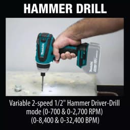 Makita 18V LXT Brushless 4-Function Hybrid Impact Hammer Driver Drill (Tool Only) thumbnail 10