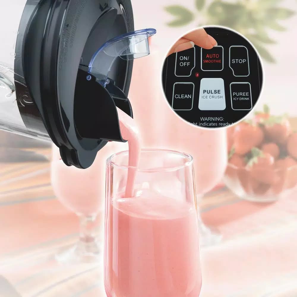 Hamilton Beach 40 oz. Smoothie Smart Blender, 2-Speed Black Glass Jar Blender