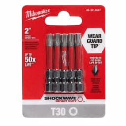Milwaukee SHOCKWAVE Torx T30 2 in. Impact Duty Steel Screwdriver Bits, 5-Pack thumbnail 1