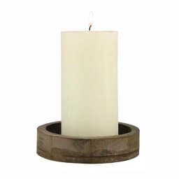 Stonebriar Collection Rustic Brown Wood and Metal 12 in. Candle Tray thumbnail 1