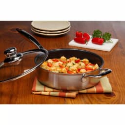 Swiss Diamond Classic Series 3.1 Qt. Cast Aluminum Nonstick Saute Pan with Glass Lid, Stainless Steel thumbnail 2