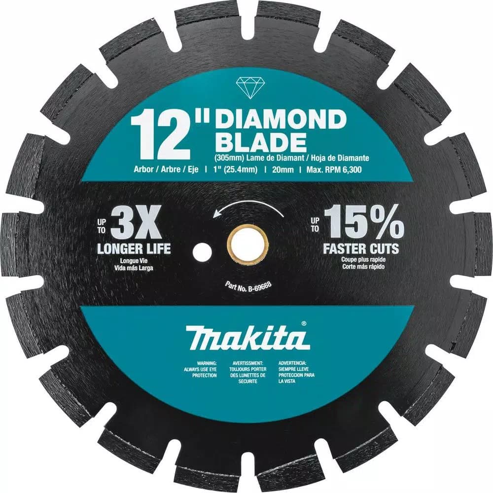 Makita 12 in. Segmented Rim Dual Purpose Diamond Blade for Concrete and Asphalt