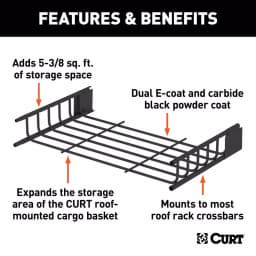 CURT 18117 Roof Cargo Basket Extension for 18115 Cargo Carrier thumbnail 2