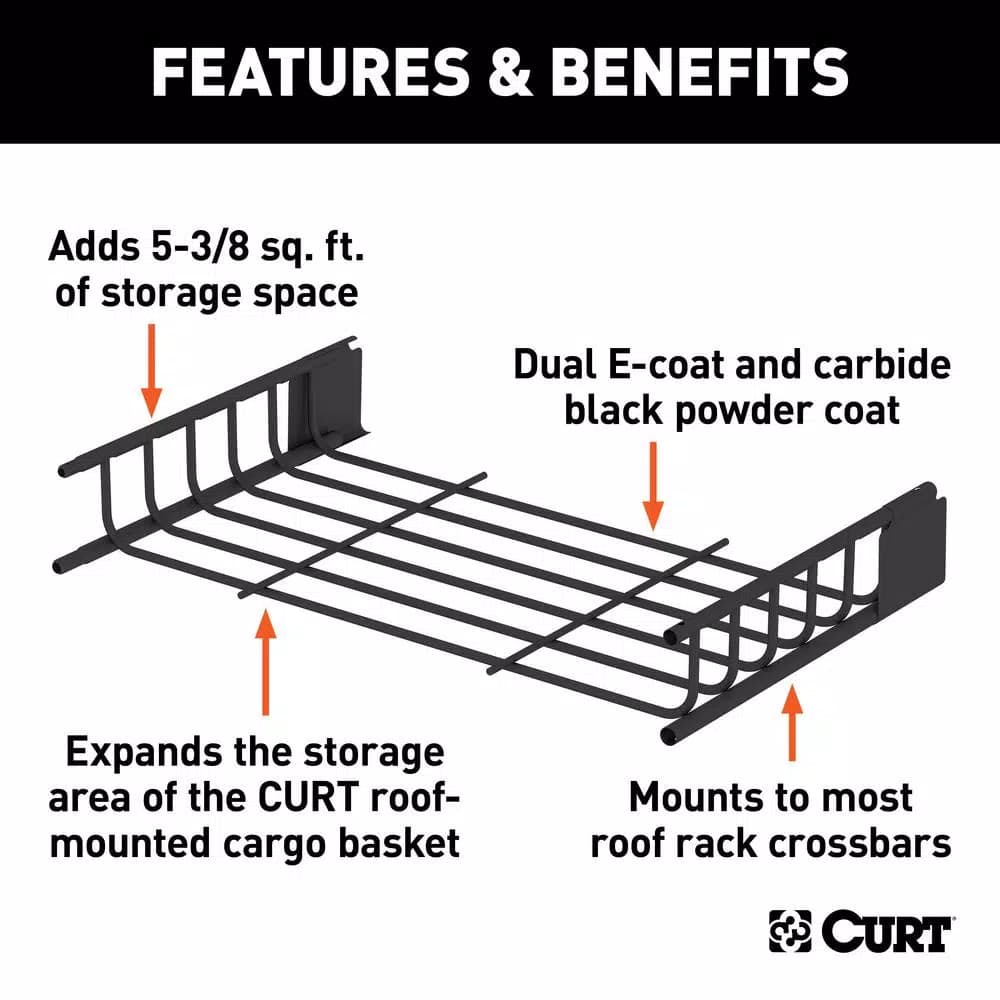 CURT 18117 Roof Cargo Basket Extension for 18115 Cargo Carrier