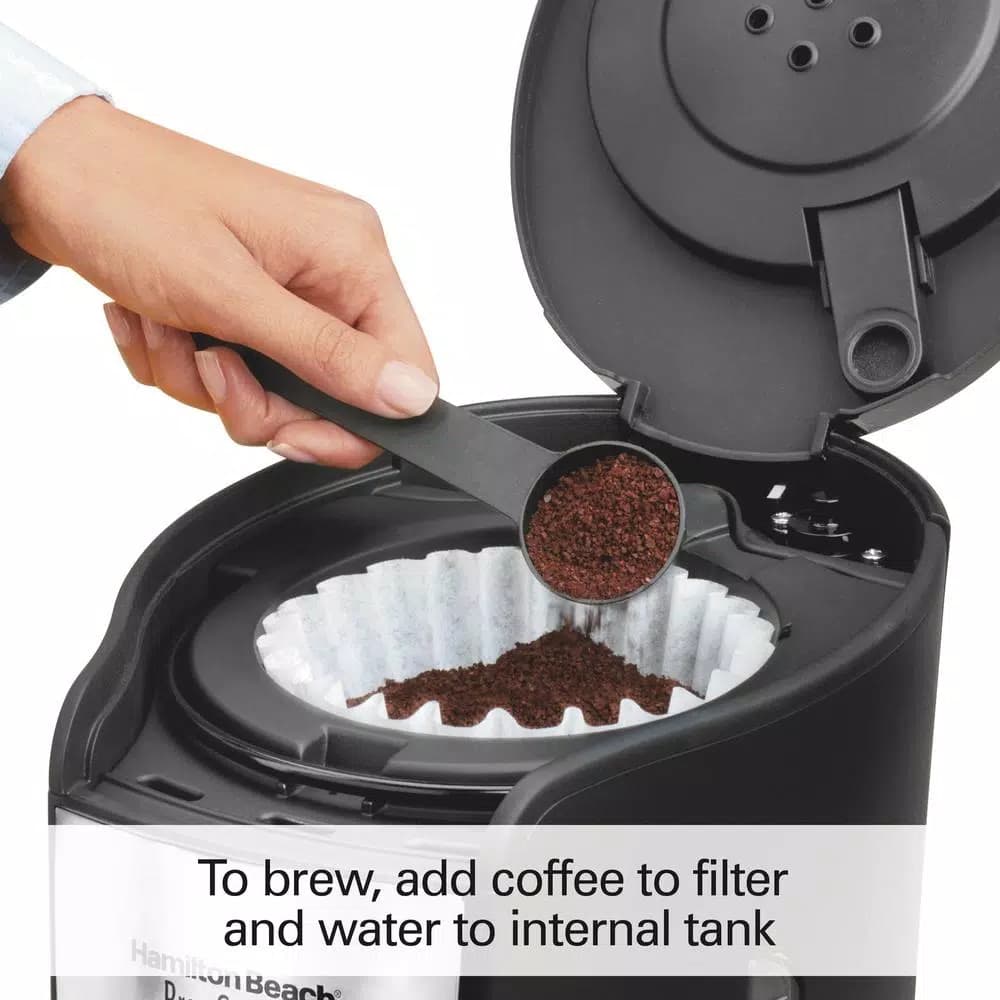 Hamilton Beach BrewStation 12-Cup Drip Coffee Maker with Internal Tank, Black/Stainless Look