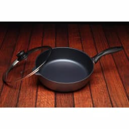 Swiss Diamond Classic Series 4.3 Qt. Cast Aluminum Nonstick Saute Pan with Glass Lid, Gray thumbnail 3