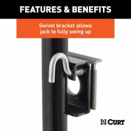 CURT Bracket-Mount Swivel Trailer Jack with Side Handle, 2,000 lbs. Capacity, 10 in. Travel thumbnail 5