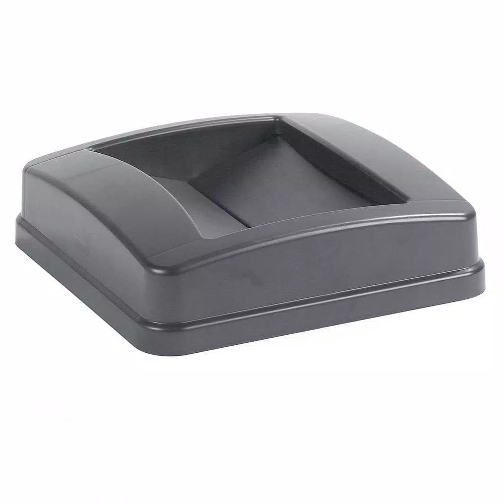 Carlisle Centurian 23 Gal. Gray Square Trash Can Swing Top Lid (4-Pack)