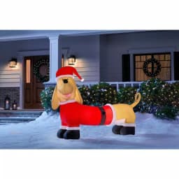 Airblown 4 ft. Inflatable Dachshund with Santa Outfit Airblown Holiday Decoration thumbnail 2
