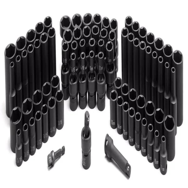 GP 81-Piece 3/8 in. Drive Impact Socket Set, Metric and SAE, Chrome-Molybdenum Steel