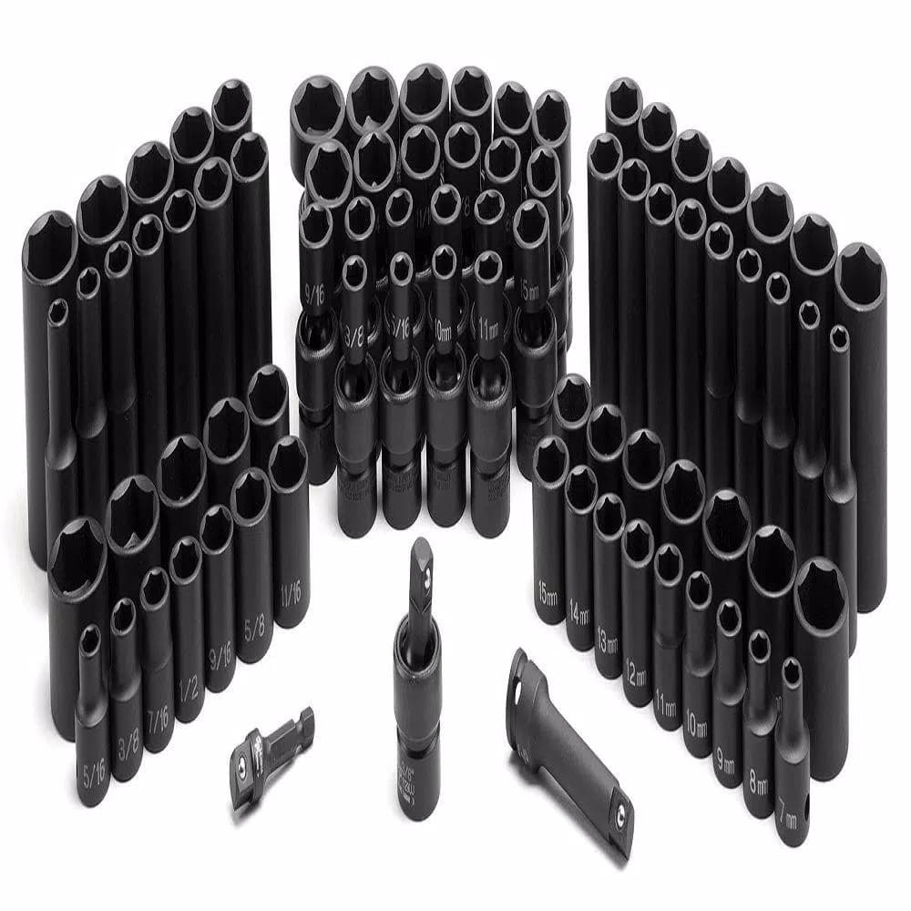 GP 81-Piece 3/8 in. Drive Impact Socket Set, Metric and SAE, Chrome-Molybdenum Steel