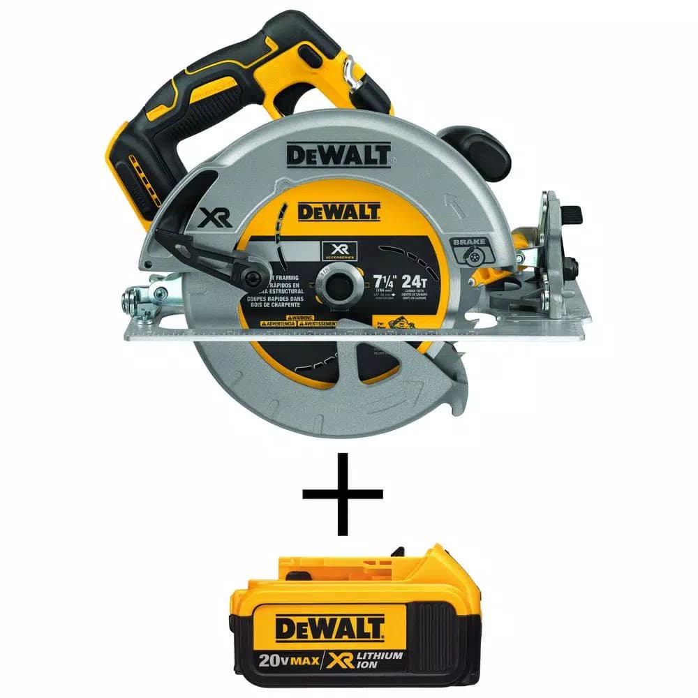 DEWALT 20V MAX XR 7-1/4 in. Brushless Cordless Circular Saw with 4.0 Ah Battery