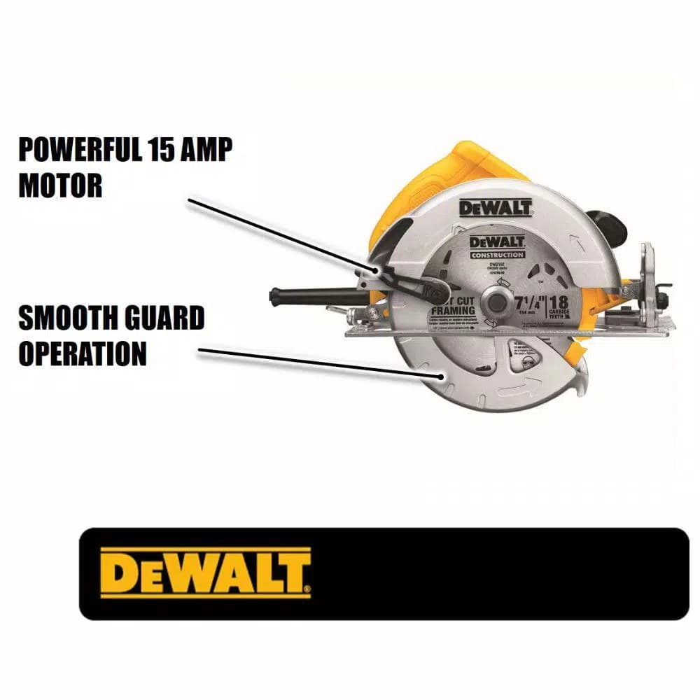 DEWALT 15 Amp 7-1/4 in. Lightweight Corded Circular Saw