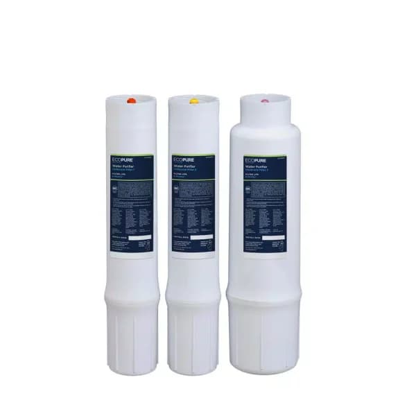 EcoPure ECOP40 Replacement Under Sink Water Purifier Filter Set