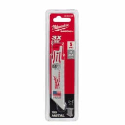 Milwaukee 4 in. 24 TPI Thin Kerf Metal Cutting Reciprocating Saw Blades, 5-Pack thumbnail 2