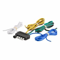 CURT 5-Way Flat Trailer Side Connector Plug with 48" Color-Coded Wires thumbnail 1