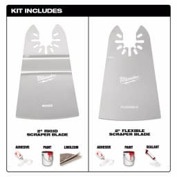 Milwaukee OPEN-LOK 2-Piece Stainless Steel Scraper Blade Kit for Oscillating Multi-Tools thumbnail 3