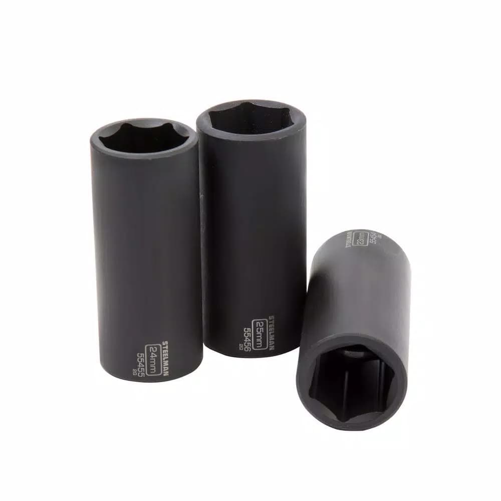 Steelman 16-Piece 1/2 in. Drive Metric 6-Point Deep Impact Socket Set