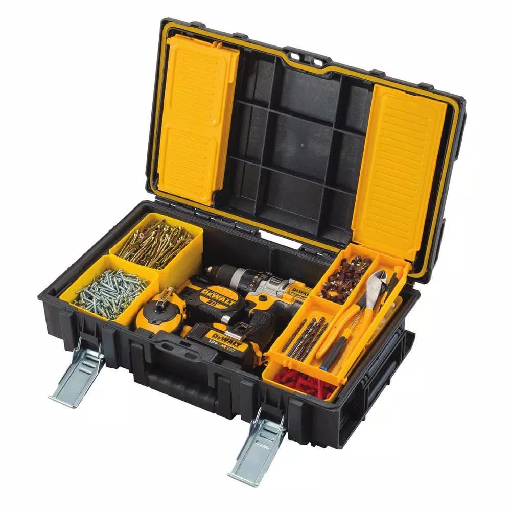 DEWALT DW088CG Green Self-Leveling Cross Line Laser Level with TOUGHSYSTEM Tool Box