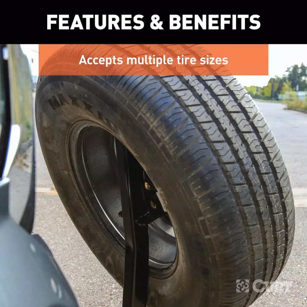 CURT Hitch-Mounted Spare Tire Mount for 2" Receiver