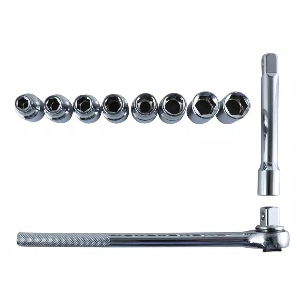Best Value 1/2 in. Drive Metric Ratchet and Socket Set, 10-Piece