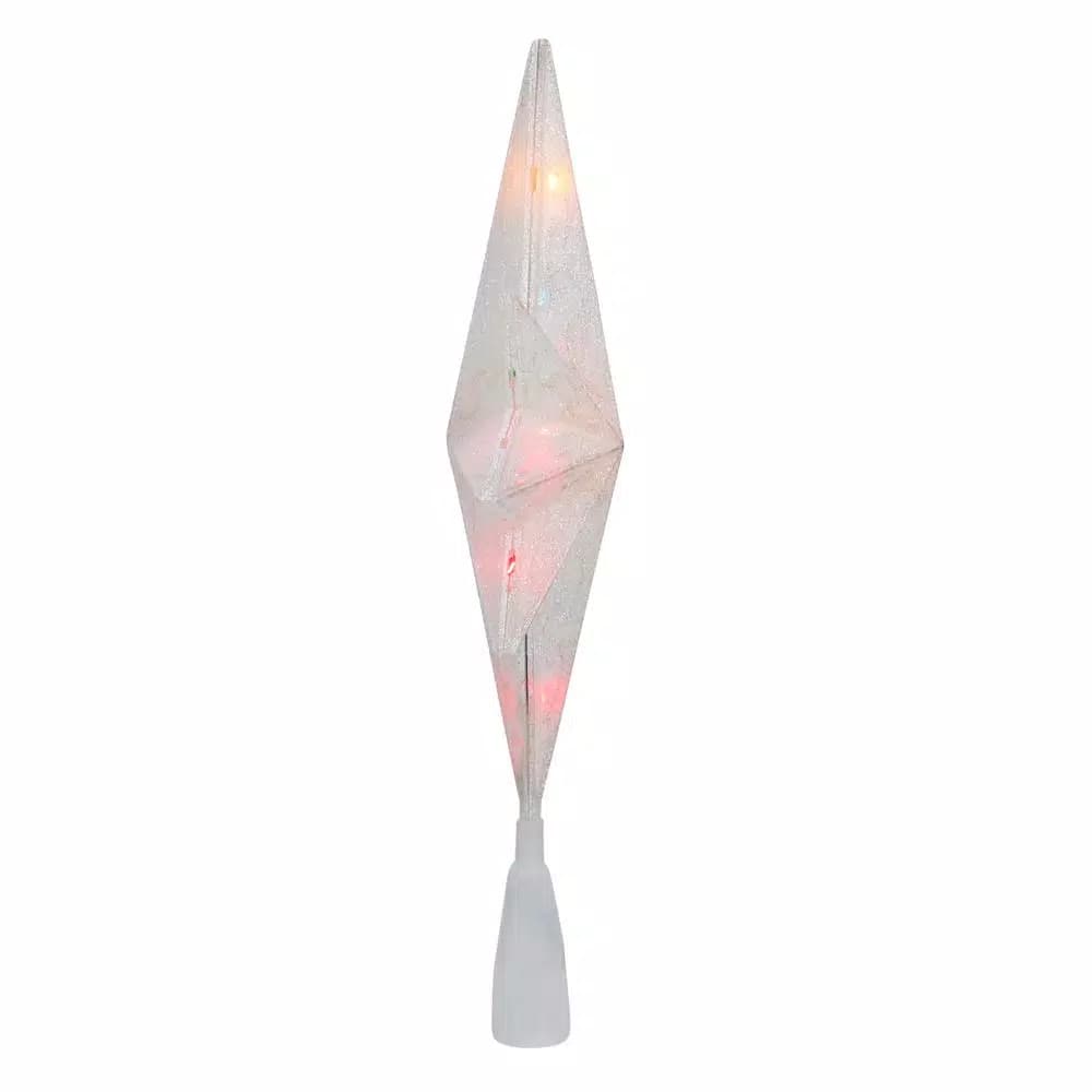Northlight 11 in. Frosted Bethlehem Star Christmas Tree Topper with Multi-Color Lights and Gold Scrolling Design
