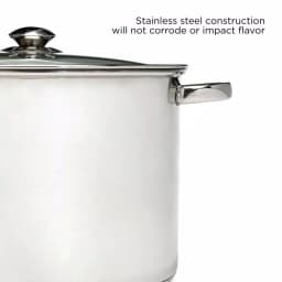 Ecolution Pure Intentions 12 Qt. Stainless Steel Stock Pot with Glass Lid thumbnail 5