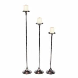 LITTON LANE Modern Gray Aluminum Candlestick Set of 3 - 40 in. x 32 in. x 37 in. thumbnail 2