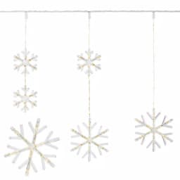 Home Accents Holiday 64 in. Snowflake Icicle Lights, 150 Warm White Micro Dot LED thumbnail 1